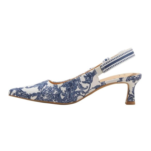 A New Day Womens Milan Floral Print Slingback Heels 93708032 Blue 6.5M - Picture 8 of 10